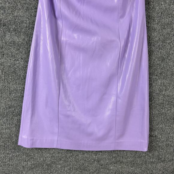 Alice Olivia Dress 6 Nelle Purple Vegan Faux Leather Mini Bodycon Party Sexy - Picture 8 of 15